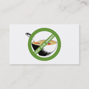 Tarjeta De Visita SAVE NUESTROS TIBURONES prohíben la sopa de aleta 