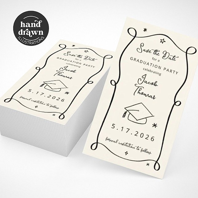 Tarjeta De Visita Save the Date Graduation Insert Card (Subido por el creador)