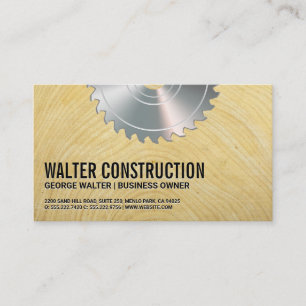 Tarjeta De Visita Saw Circular metalizado   Grano de madera   Estruc
