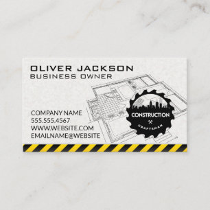 Tarjeta De Visita Saw De Construcción   Skyline   Blueprints
