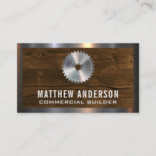 Tarjeta De Visita Saw metalizado   Placas de madera y trineo Metaliz