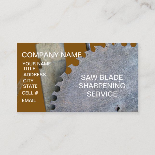 Tarjeta De Visita Sawmill Blade Sharpening  Business Card (Anverso)