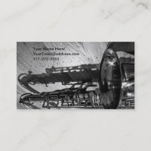 Tarjeta De Visita Saxofón blanco y negro del tenor