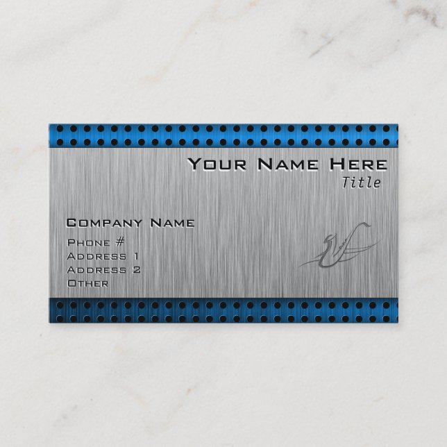 Tarjeta De Visita Saxofón; Metal-mirada cepillada (Anverso)