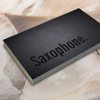 Tarjeta De Visita Saxofón Minimalista negro profesional