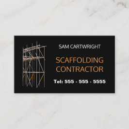 Tarjeta De Visita Scaffolder Código QR Naranja blanco negro