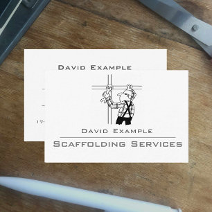 Tarjeta De Visita Scaffolding Services con Ilustracion
