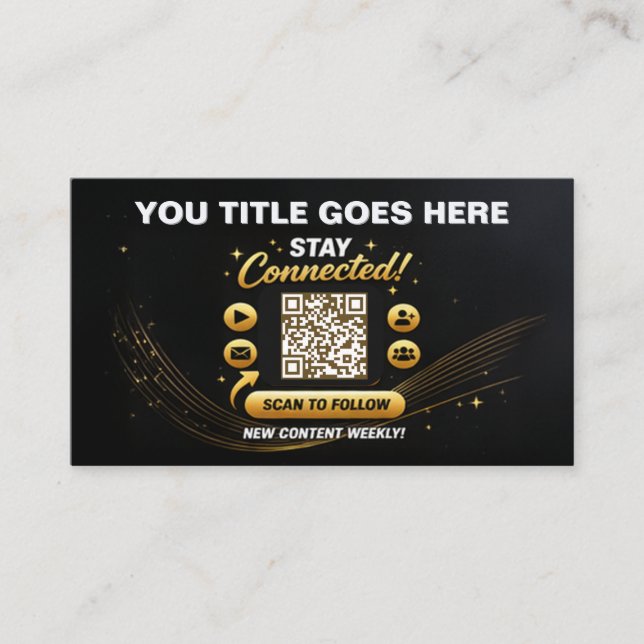 Tarjeta De Visita Scan to Connect QR Code Design Template (Anverso)