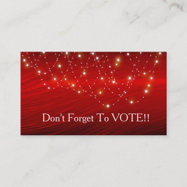 Tarjeta De Visita Scarlet Starlight Cascade Vote Reminder (Anverso)