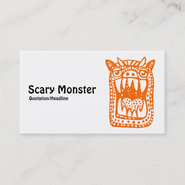 Tarjeta De Visita Scary Monster - Naranja (Anverso)
