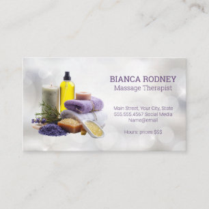 Tarjeta De Visita Scent Spa   Sal de baño   Aceite