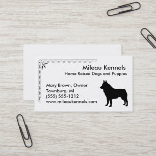 Tarjeta De Visita Schipperke Silhouette
