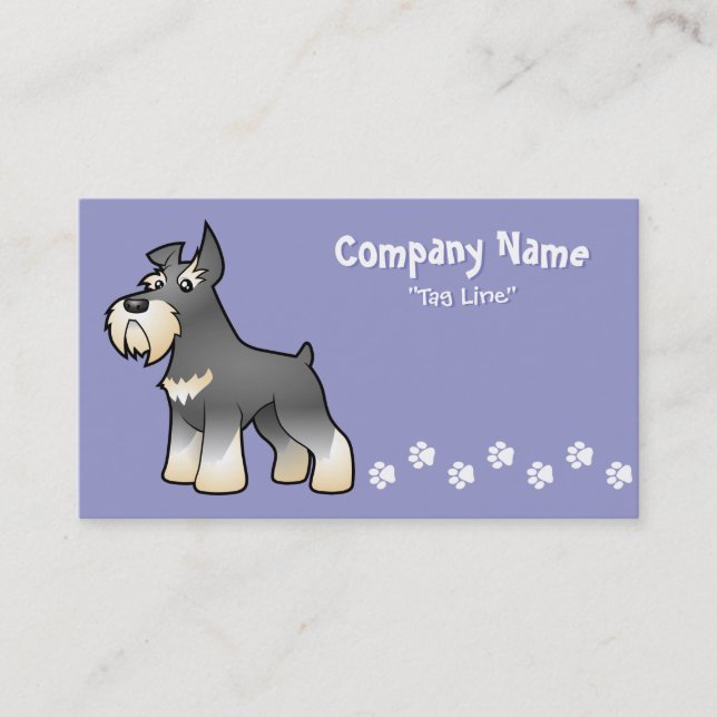Tarjeta De Visita Schnauzer del dibujo animado (Anverso)