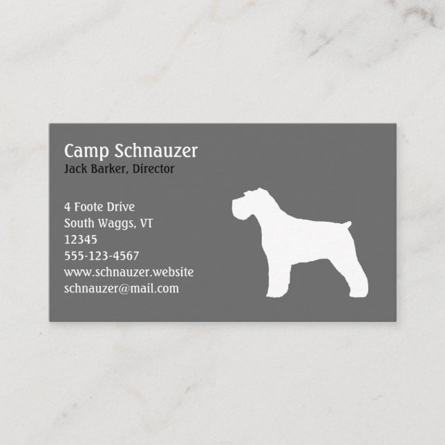 Tarjeta De Visita Schnauzer Dog Silhouette (Anverso)