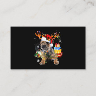 Tarjeta De Visita Schnauzer en miniatura con luces de Navidad Xm