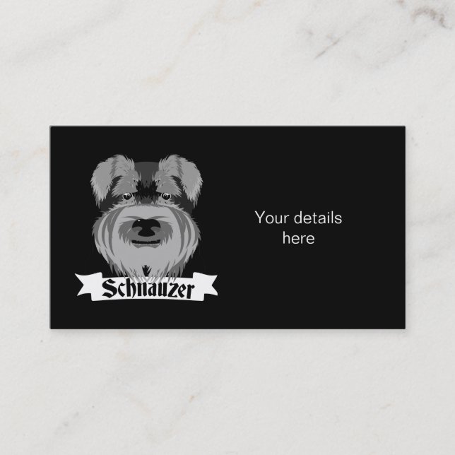 Tarjeta De Visita Schnauzer negro y gris (Anverso)