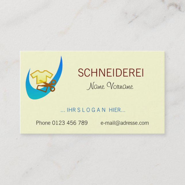 Tarjeta De Visita schneiderei (Anverso)