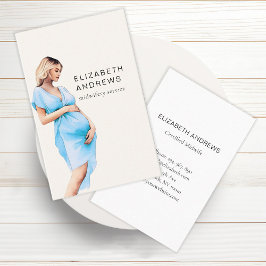 Tarjeta De Visita Schwangere, acuarela moderada