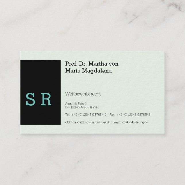 Tarjeta de visita Schwarzkern (Anverso)