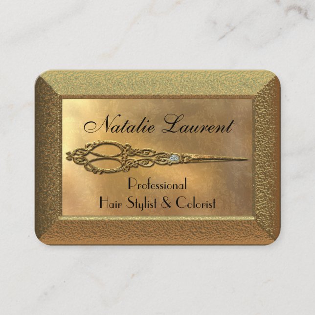 Tarjeta De Visita Scissor al Hairstylist Royale (Anverso)