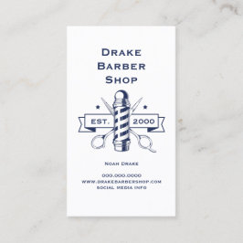 Tarjeta De Visita Scissor Barber Pole Profesional Barber Shop