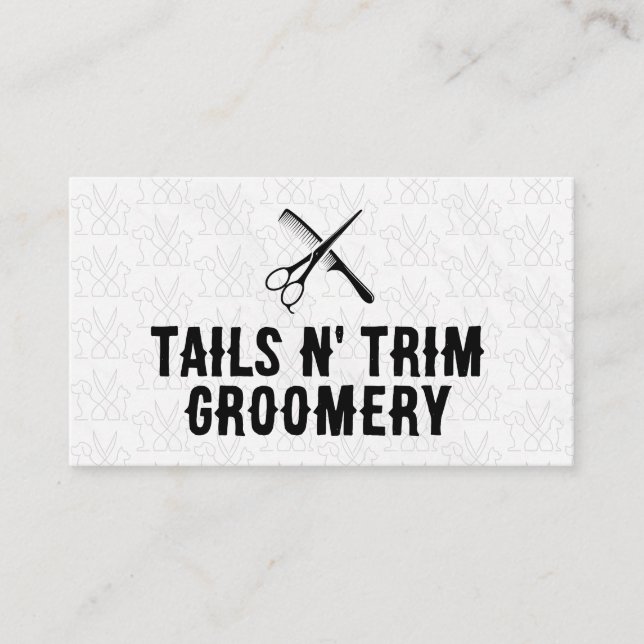Tarjeta De Visita Scissors Comb | Mascota Grooming Service (Anverso)