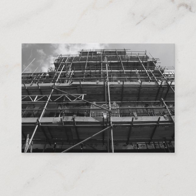 Tarjeta De Visita Scoffolding B&W, Mini Photo (Anverso)
