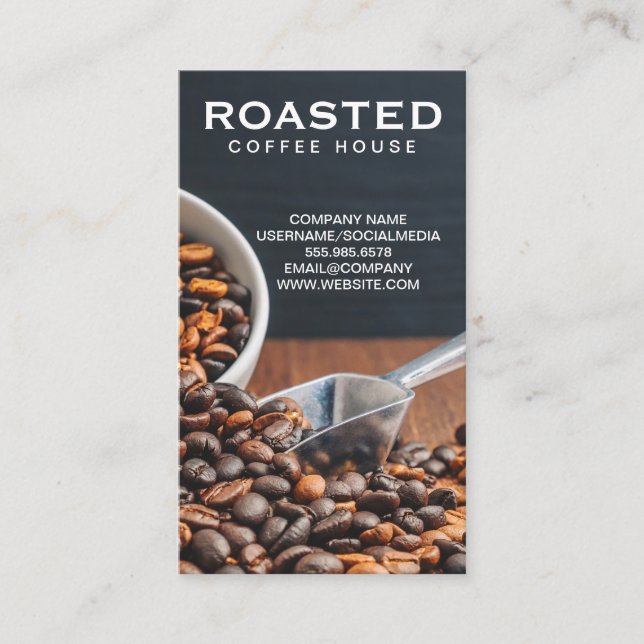 Tarjeta De Visita Scoop of Coffee Beans (Anverso)