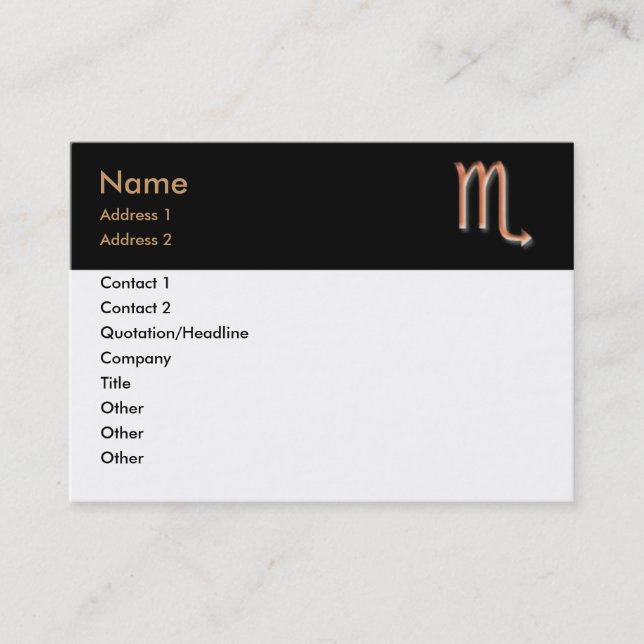Tarjeta de visita Scorpio (Anverso)