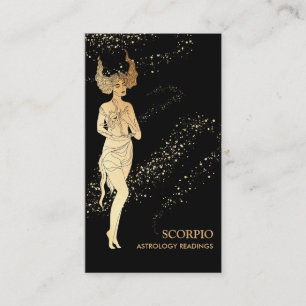 Tarjeta De Visita *~* SCORPIO Zodiac Astrología leyendo oro negro