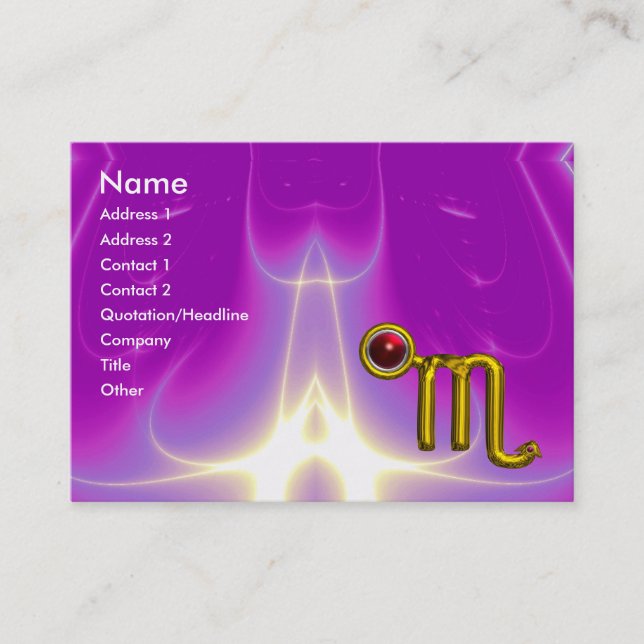 Tarjeta De Visita SCORPIO ZODIAC CUMPLEAÑOS Granada roja (Anverso)