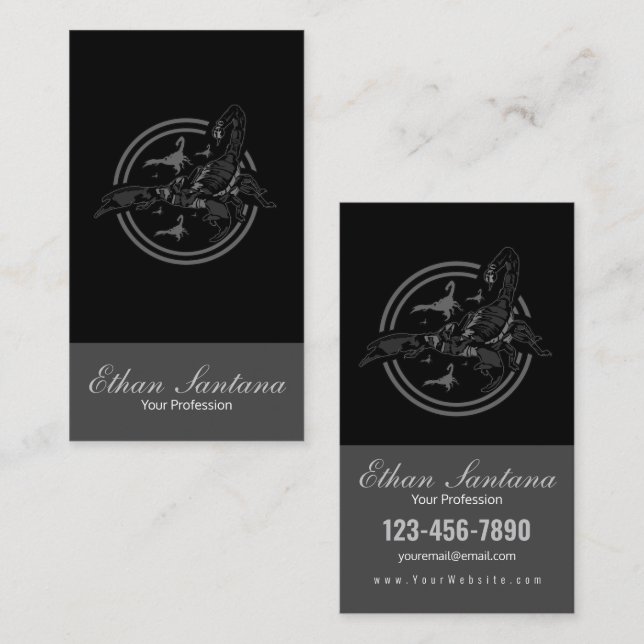 Tarjeta De Visita Scorpion GRAY (Anverso / Reverso)