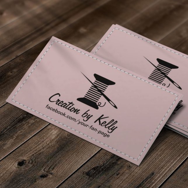 Tarjeta De Visita Scoser Seamstress Crafter Dressmaker Dusty Pink (Subido por el creador)