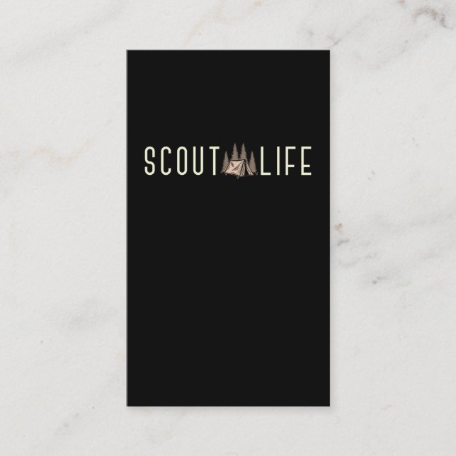 Tarjeta De Visita Scout Forest Mountain Camper Adventure Nature (Anverso)