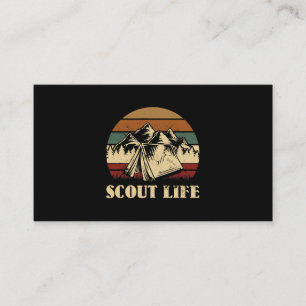 Tarjeta De Visita Scout Life Camping Tapa fuego de leña fuego fuego 