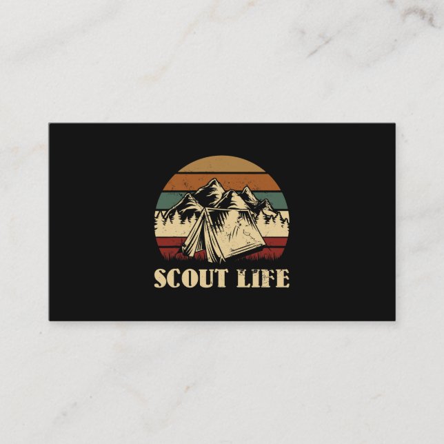 Tarjeta De Visita Scout Life Camping Tapa fuego de leña fuego fuego  (Anverso)