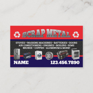 Tarjeta De Visita Scrap Metal Pickup Business Cards English-Spanish