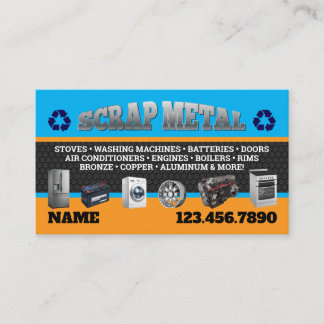 Tarjeta De Visita Scrap Metal Pickup Business Cards English-Spanish