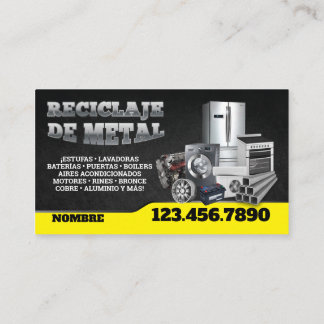 Tarjeta De Visita Scrap Metal Recycle English-Spanish Business Card