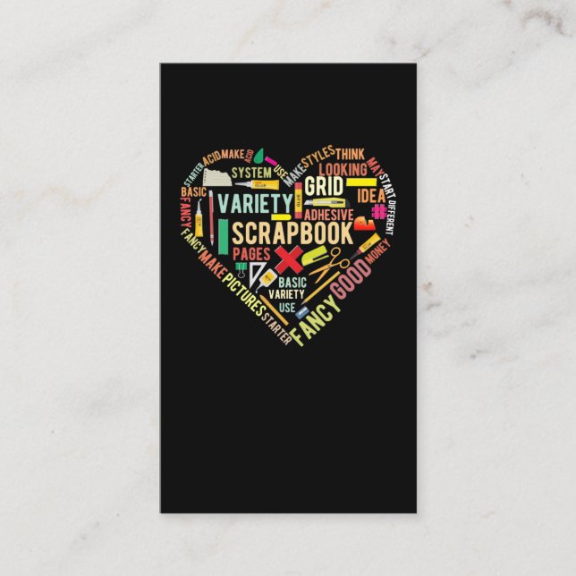 Tarjeta De Visita Scrapbooking Heart Crafting Hobby (Anverso)