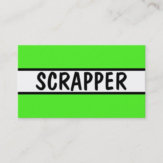 Tarjeta De Visita Scrapper Neon Green (Anverso)