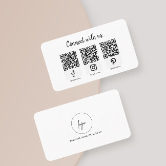 Tarjeta De Visita Script conecta con nosotros Logo de medios sociale
