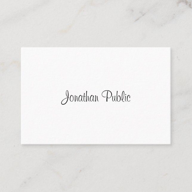 Tarjeta De Visita Script de caligrafía de plantilla simple profesion (Anverso)