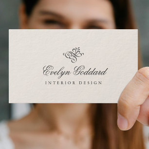 Tarjeta De Visita Script de Caligrafía Elegante con Florituras en Ec