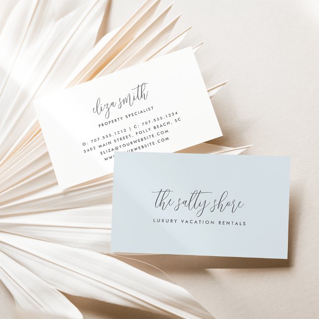 Tarjeta De Visita Script de caligrafía gris simple y elegante (Subido por el creador)