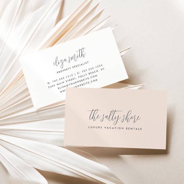 Tarjeta De Visita Script de caligrafía gris simple y elegante (Subido por el creador)