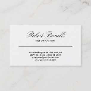 Tarjeta De Visita Script de escritura a mano Black White Business Ca