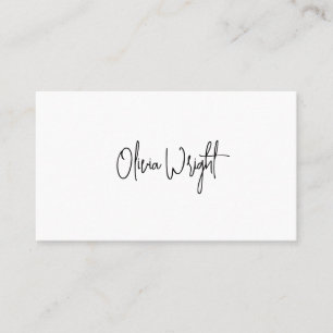 Tarjeta De Visita Script de firma, Busi profesional blanco moderno