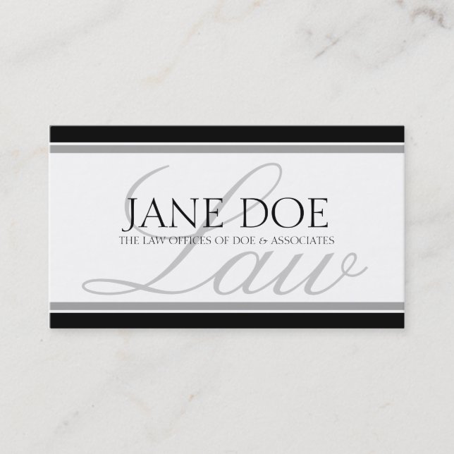 Tarjeta De Visita Script de ley de plata de abogado (Anverso)