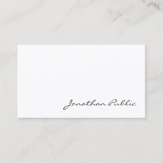 Tarjeta De Visita Script de mano libre creativo profesional elegante (Anverso)